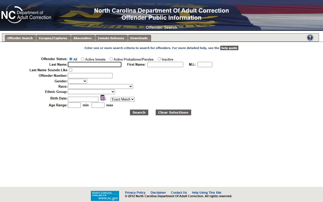 Craggy Correctional Center NCDAC offender public information inmate search